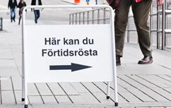 GatuSkylt "Här kan du Förtidsrösta"