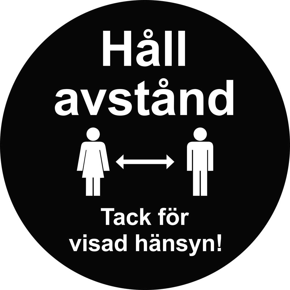 Golv klistermärke: Håll avståndet, tack!