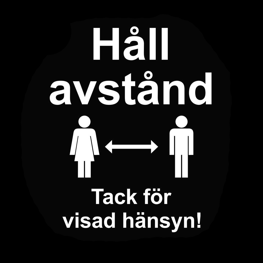 Golv klistermärke: Håll avståndet, tack!